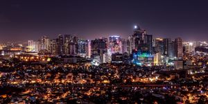 Metro Manila skyline at night.