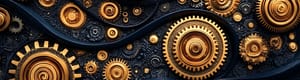 Steampunk wheels as metaphor of AI-based automation in the Philippines BPO industry.